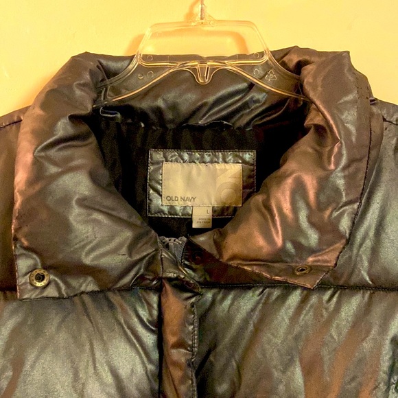 Vintage Shiny Metallic Puffy Coat ~Large~Old Navy - Picture 4 of 8